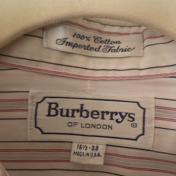 Vintage Burberrys Of London Classic Fit Striped Dress Shirt French Cuff - Picture 3 of 6